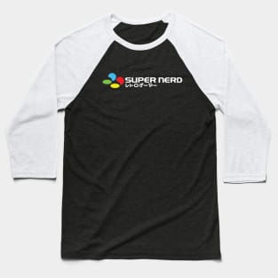 Super Nerd (White) Baseball T-Shirt